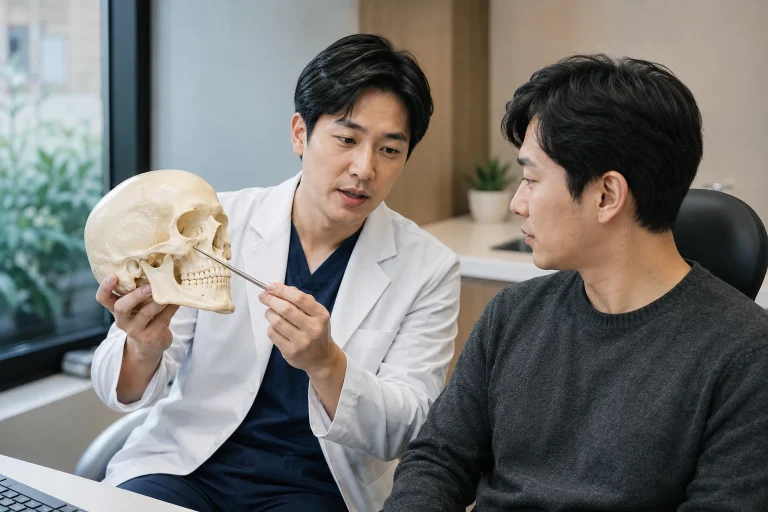 임플란트 뼈이식 상담과 회복을 설명하는 이미지