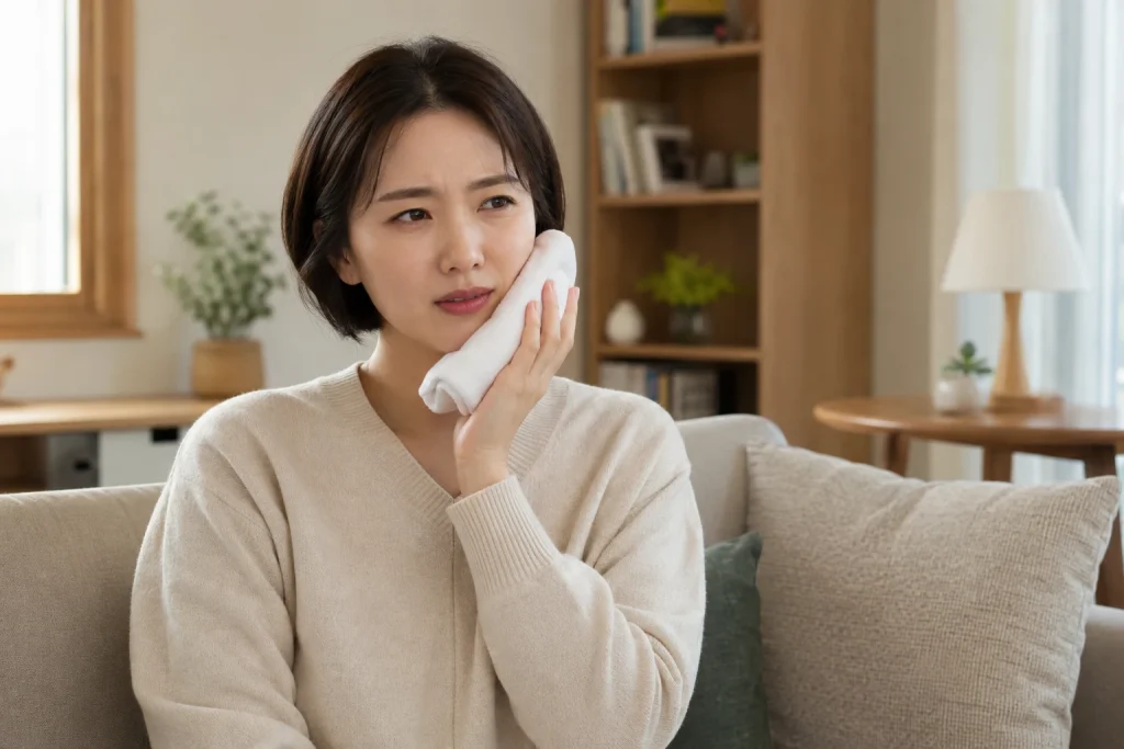 임플란트 뼈이식 재료 관련 준비와 회복 장면